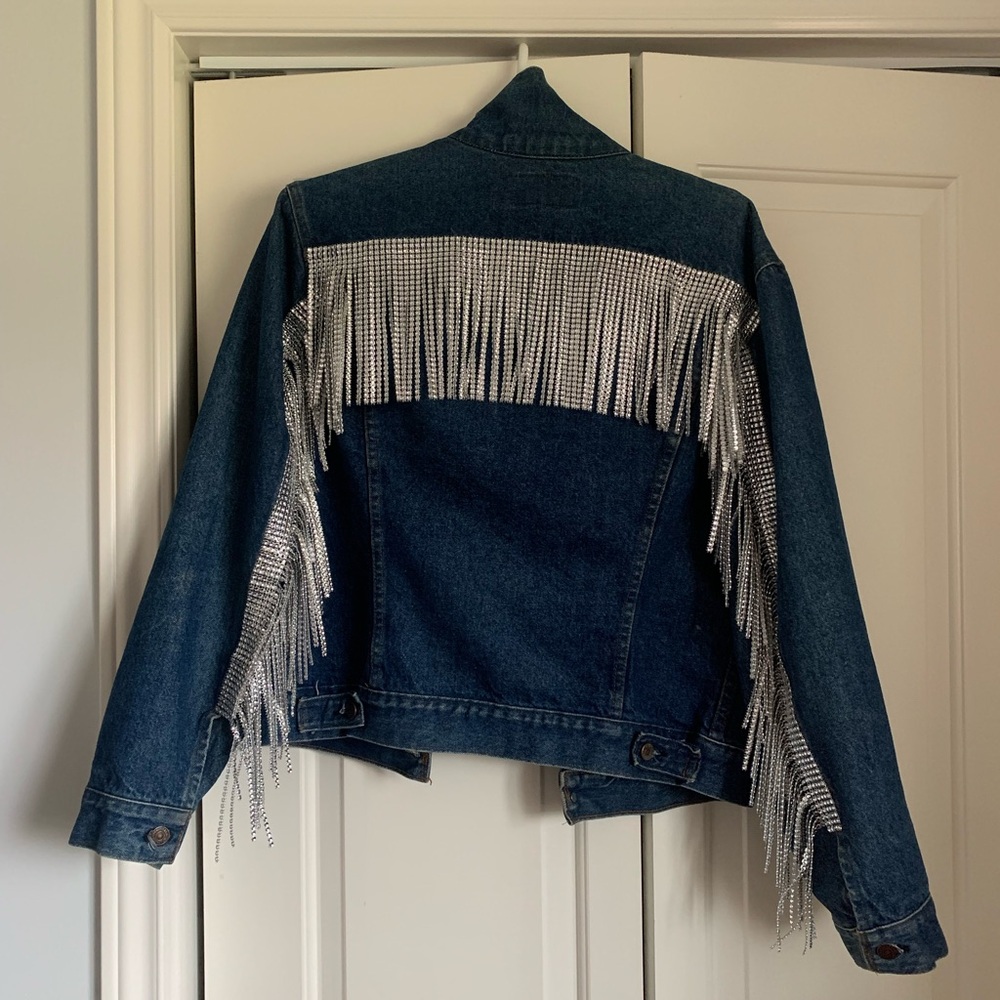 Levi's Blue Denim Jacket with Silver Fringe